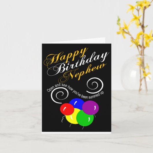甥おもしろいハッピーバースデー願い カード (黄色い花)