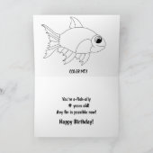 甥おもしろいブルー誕生日 カード (内部)