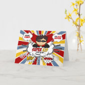 甥が素晴らし元気に少年スーパーヒーロー漫画 カード (黄色い花)