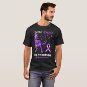 甥っ子のてんかん啓発のため紫色を身に着けています Din Tシャツ (正面フル)