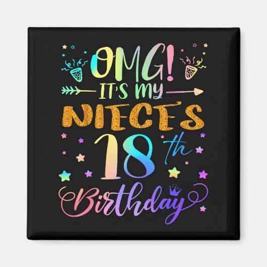 甥っ子の18歳の誕生日おめでとう 甘い18歳 マグネット (正面)