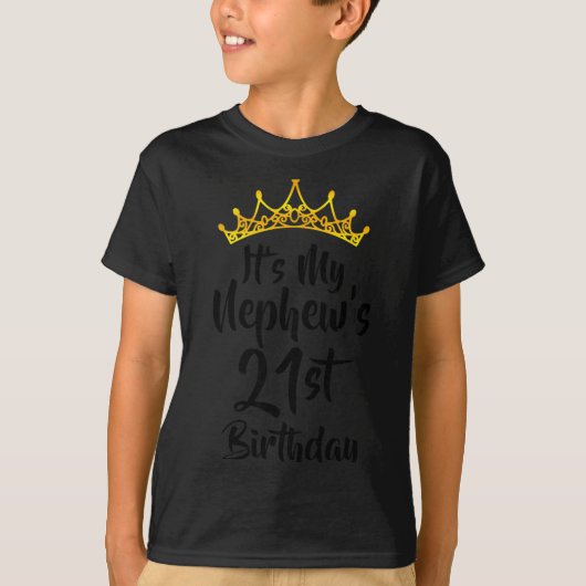 甥っ子の21歳の誕生日王冠 おめでとう21歳 Tシャツ (正面)