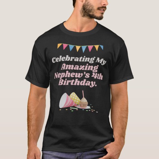 甥っ子の4歳の誕生日おめでとう Tシャツ (正面)