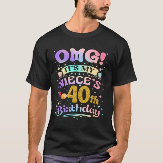 甥っ子の40歳の誕生日おめでとう 40年間おめでとう Tシャツ (正面)