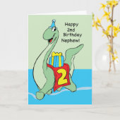 甥っ子二歳の誕生日恐竜 カード (黄色い花)