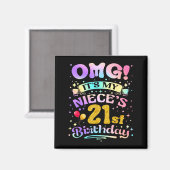 甥っ子/姪っ子の21歳の誕生日おめでとう 21歳になりました マグネット (正面/裏面)