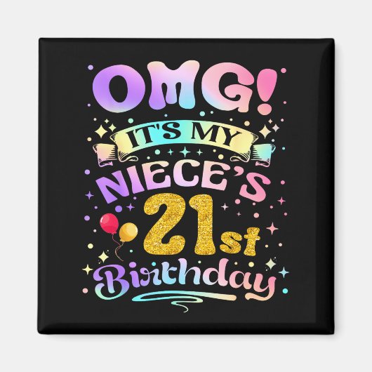 甥っ子/姪っ子の21歳の誕生日おめでとう 21歳になりました マグネット (正面)