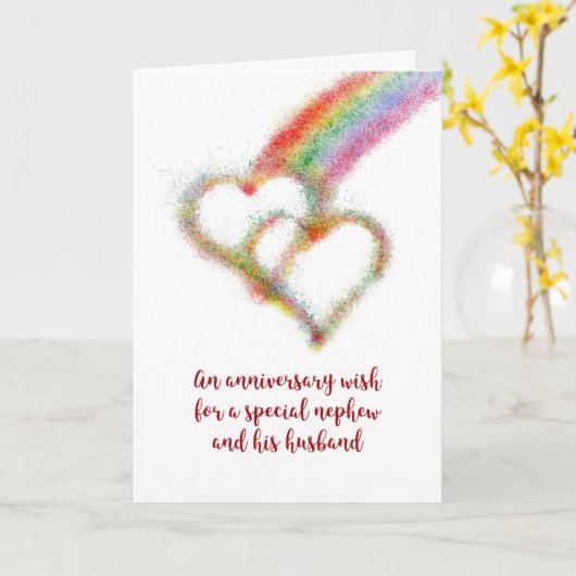 甥と夫の記念日 カード (黄色い花)