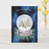 甥と家族のクリスマス平和 カード (黄色い花)