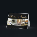 甥と家族メリークリスマスブラック金ゴールド シーズンカード<br><div class="desc">Studioportosabbia,  studio porto sabbia,  collage Christmas card,  違うfor (family)リレーション，アメリカ州と言語，ブラック，金ゴールド，ホワイト，オーナメント，キャンドル，季節，クリスマス，季節の挨拶， x-mas，休日，グリーティングカード，写真，オランダ，ドイツ語，写真，, ,  イタリアン,  kerstkaart,  natale,  navidad,  carta,  weiachen,  noel，写真</div>