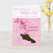 甥と新しい妻の結婚式の日おめでとう カード (黄色い花)