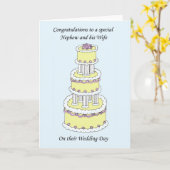 甥と義理の妹の結婚おめでとう カード (黄色い花)