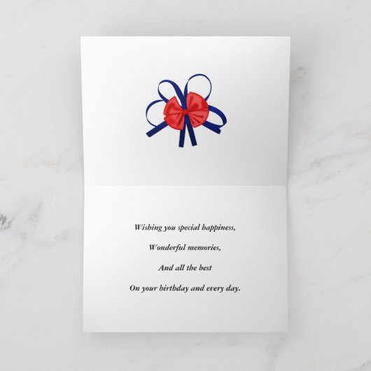 甥のためにユニオン・ジャックと誕生日・カード カード (内部)