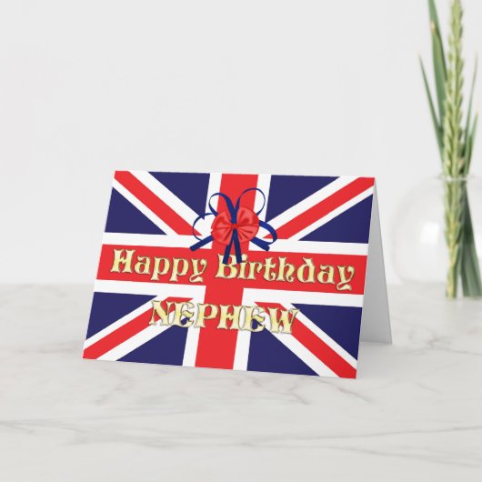 甥のためにユニオン・ジャックと誕生日・カード カード (正面)