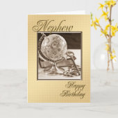 甥のために伝統的誕生日カード カード (黄色い花)