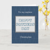 甥のためのグレーとブルーの幸せな父の日 カード (黄色い花)