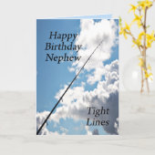 甥のための堅いラインバースデー・カード カード (黄色い花)