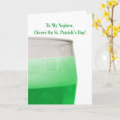 甥のため、セントパトリックの日の緑ビール カード (黄色い花)