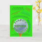 甥のゴルフジョークのバースデーカード カード (黄色い花)