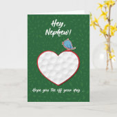 甥のゴルフスポーツハートバレンタインデー10代のン カード (黄色い花)