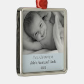 甥のスクエアからクリスマスおばさん1st写真 メタルオーナメント (右)