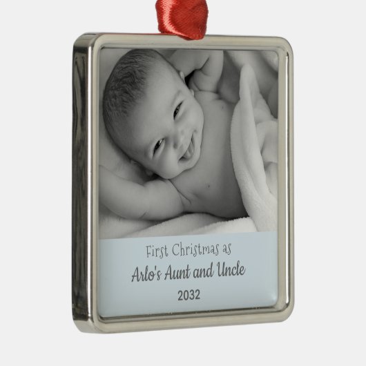 甥のスクエアからクリスマスおばさん1st写真 メタルオーナメント (右)