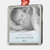 甥のスクエアからクリスマスおばさん1st写真 メタルオーナメント (左)