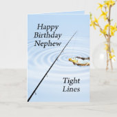 甥のタイトライン誕生日カード カード (黄色い花)