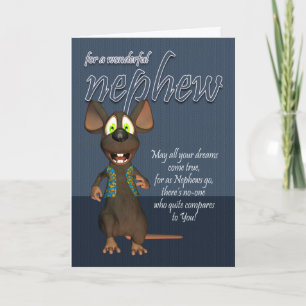 甥のバースデー・カード-ファンキーなマウスが付いている… カード
