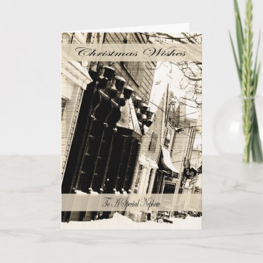 甥のヴィンテージ・クリスマス・ウィッシュ シーズンカード (正面)