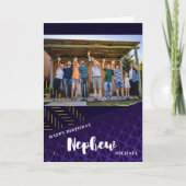 甥の写真ハッピーバースデーカード カード (正面)