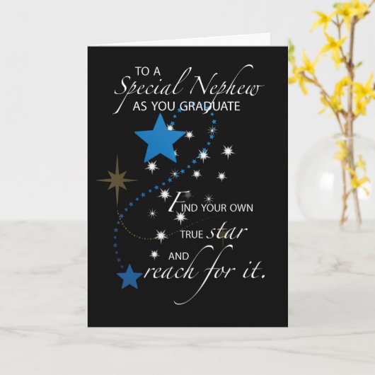 甥の卒業の星 カード (黄色い花)