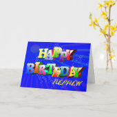 甥の明るい手紙および泡バースデー・カード カード (黄色い花)