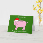 甥の漫画のピギーバンクにクリスマスマネー贈呈 カード (黄色い花)