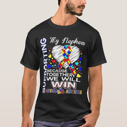 甥の自閉症認識度 Tシャツ (正面)