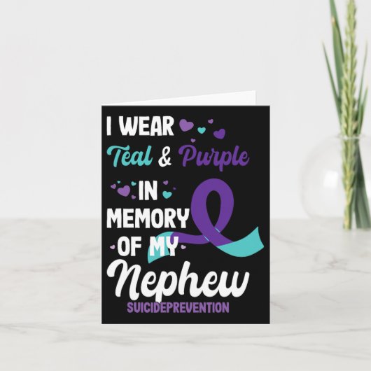 甥の記憶を胸に自殺予防啓発 カード (正面)