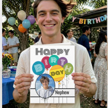 甥の誕生日お祝いタイポグラフィーバルーン