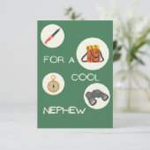 甥の誕生日カッコいいカードの野生のアウトドア サンキューカード (スタンド正面)