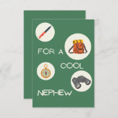 甥の誕生日カッコいいカードの野生のアウトドア サンキューカード (正面/裏面)