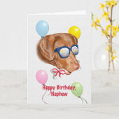 甥の誕生日カードとラブラドールレトリエバードッグ カード (黄色い花)