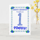 甥の誕生日カード1枚 カード (黄色い花)