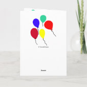 甥の誕生日バルーン青いカップケーキ名 カード (裏面)