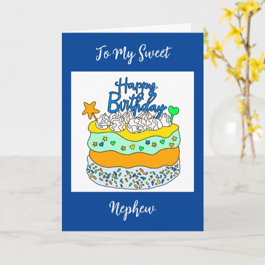 甥の誕生日 カード (黄色い花)