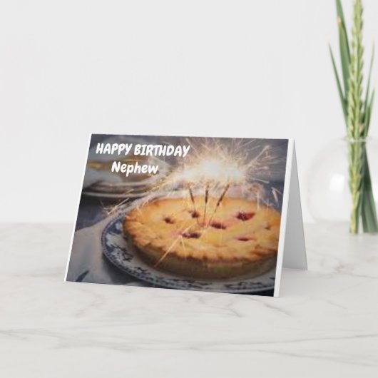**甥の誕生日**スパーカーカード付きパイ カード (正面)