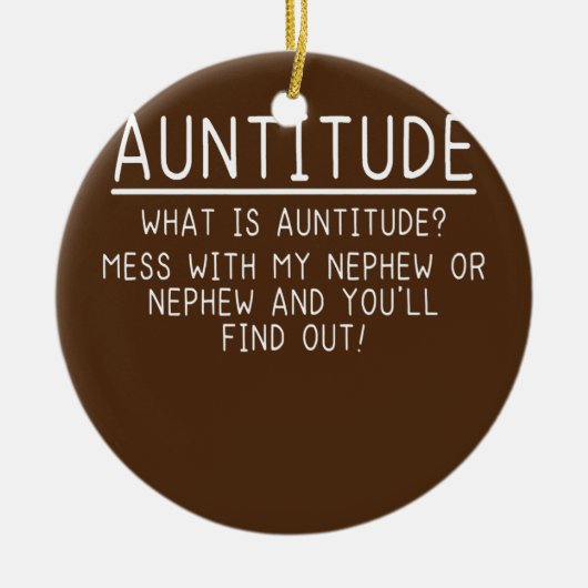 甥の贈り物のおばさん セラミックオーナメント (正面)