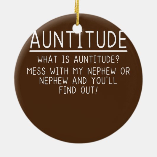 甥の贈り物のおばさん セラミックオーナメント (裏面)