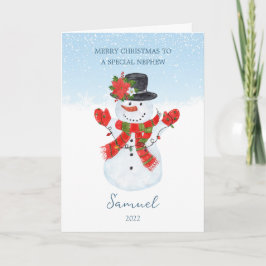 甥の雪だるまクリスマスホリデーカード シーズンカード