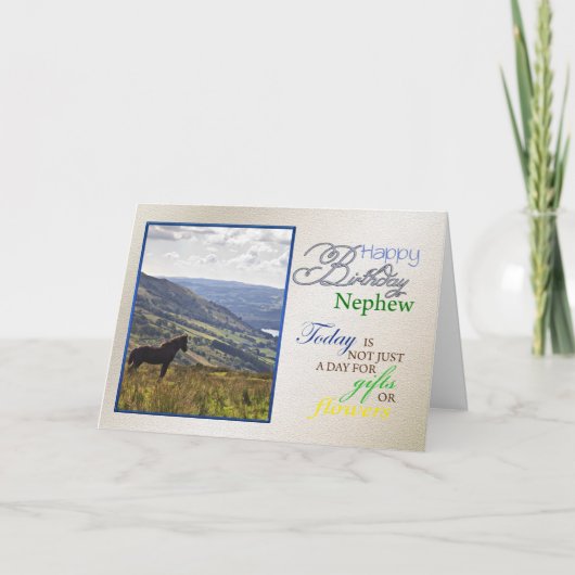 甥の馬の誕生日カード。 カード (正面)