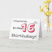 甥の16歳の誕生日の挨拶は赤と黒。 カード (黄色い花)