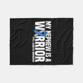 甥は戦士タイプ1型糖尿病認識度 フリースブランケット (正面(横))